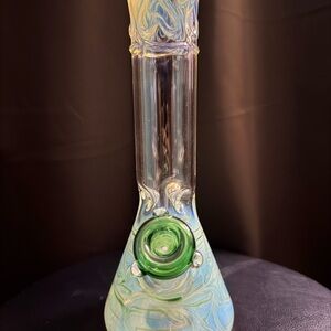 Elegant Swirl Water Glass Art Piece